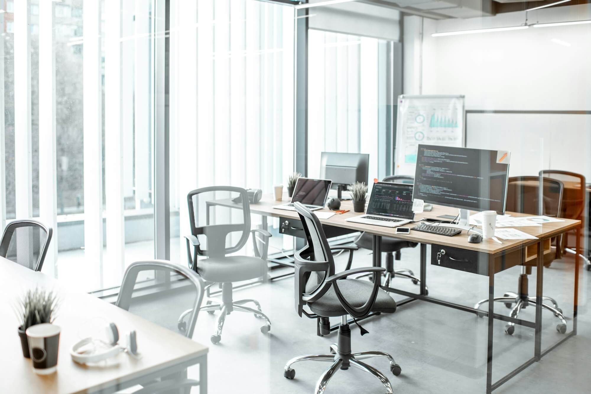 Coworking space with working places