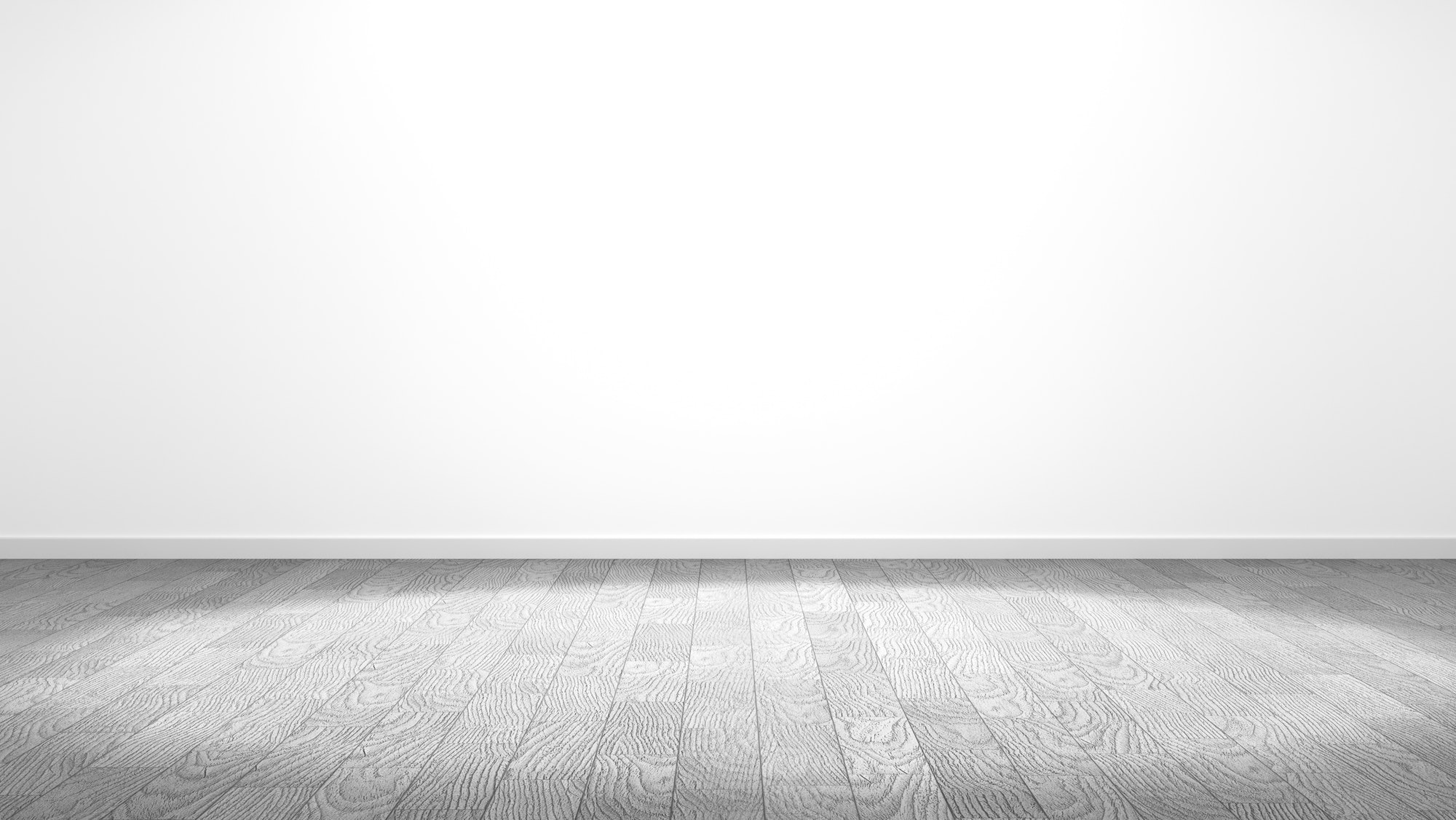 empty room white wall wood parquet floor - Mock-up ,Perspective of minimal interior design