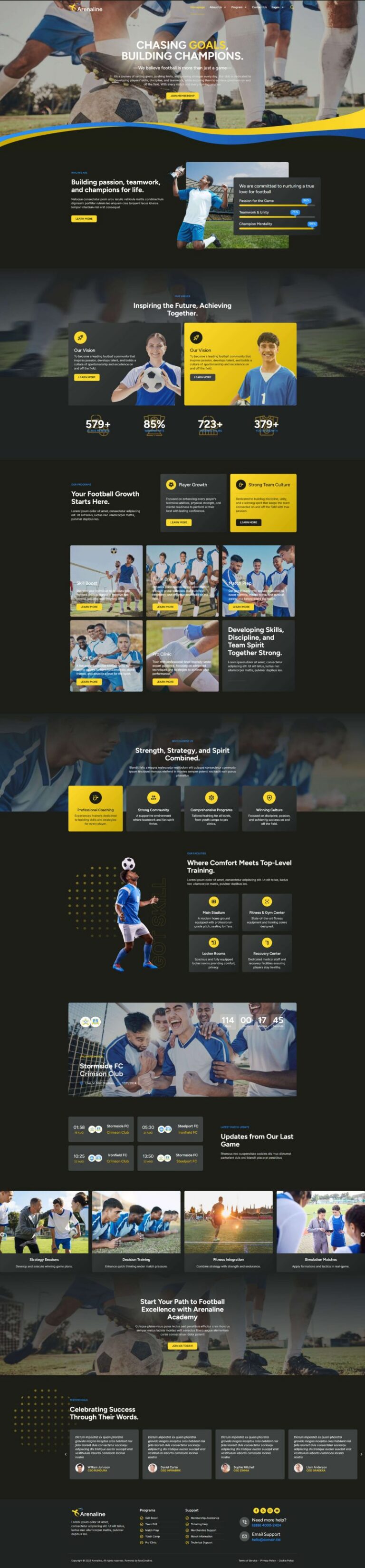 Arenaline - Template Kit for Football Team & Sport Club