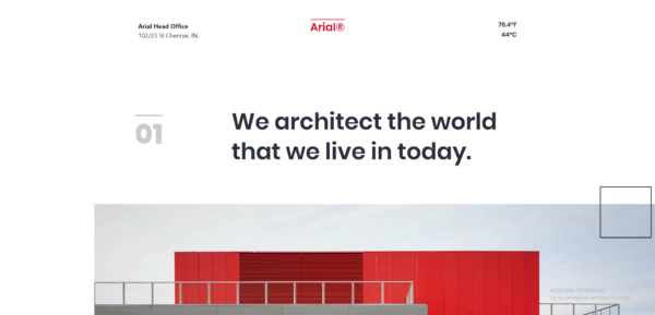Arial - Architect Landing Page