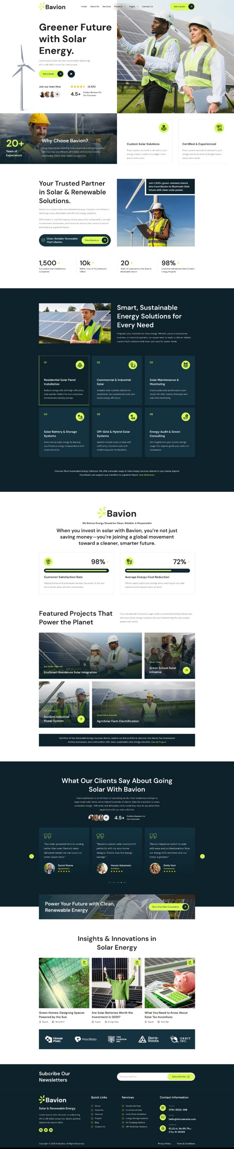 Bavion - Solar & Green Renewable Energy Elementor Template Kits