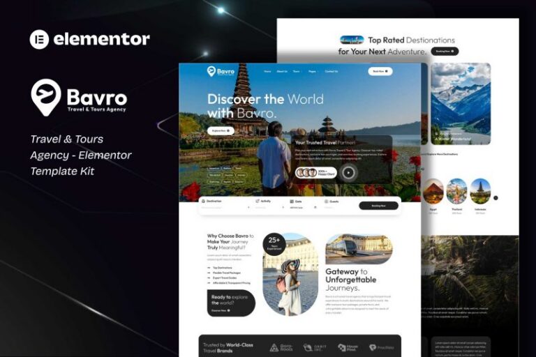 Bavro - Travel & Tours Elementor Template Kits