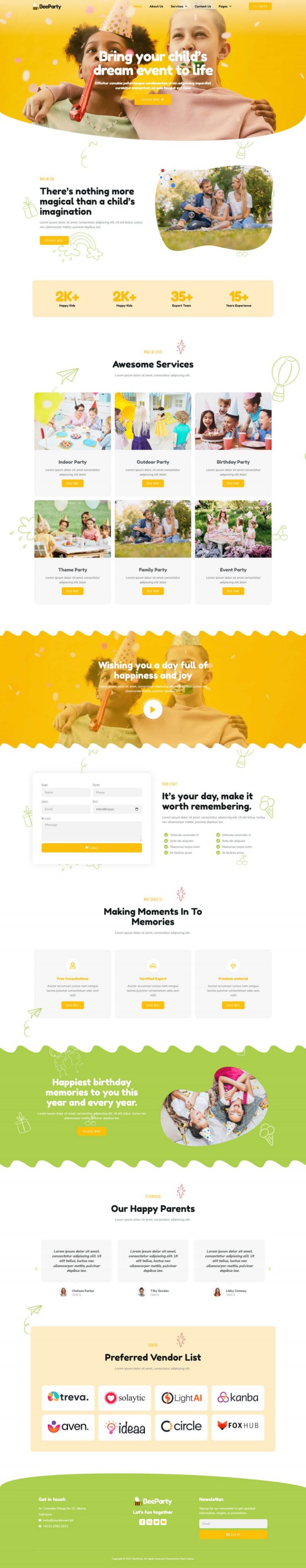 BeeParty - Template kit for kids Birthday Planner