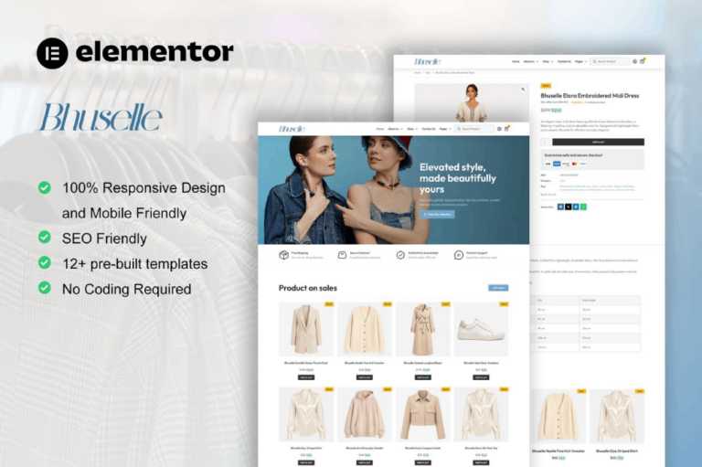 Bhuselle - Template kit for fashion store