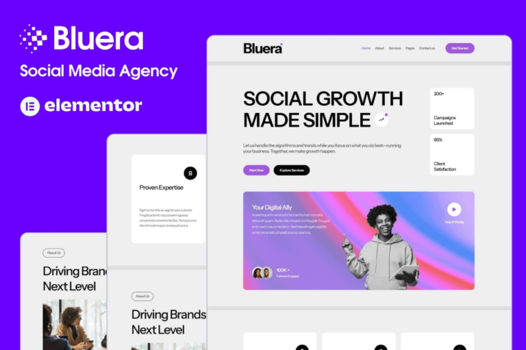 Bluera - Social Media Agency Website Template