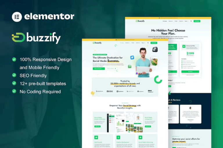 Buzzify - Template kit for Social Media Marketing Agency