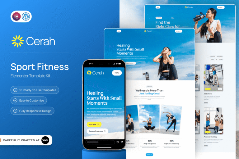 Cerah - Health & Wellness Elementor Kit Template