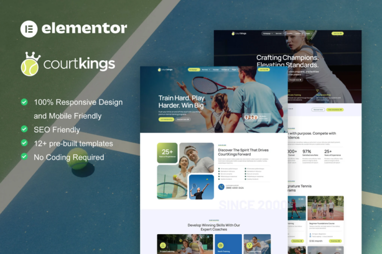Courtkings - Template kit for Tennis Club and Sport
