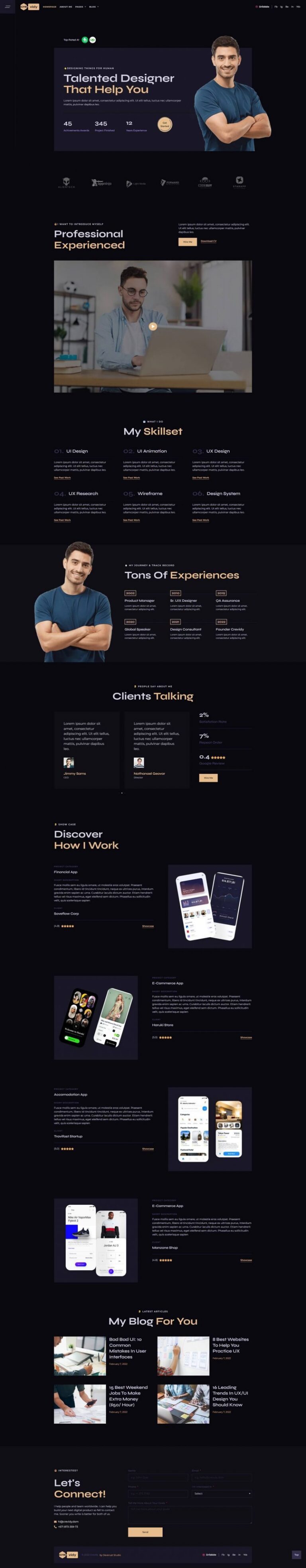 Crevidy UI UX Designer Portfolio