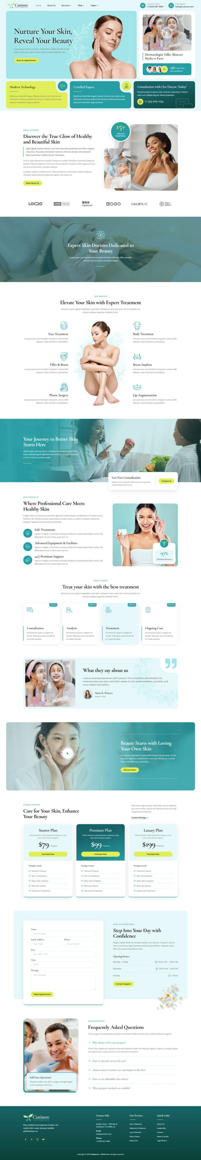 Cutisure - Elementor Template Kit for Beauty Clinic & Dermatology