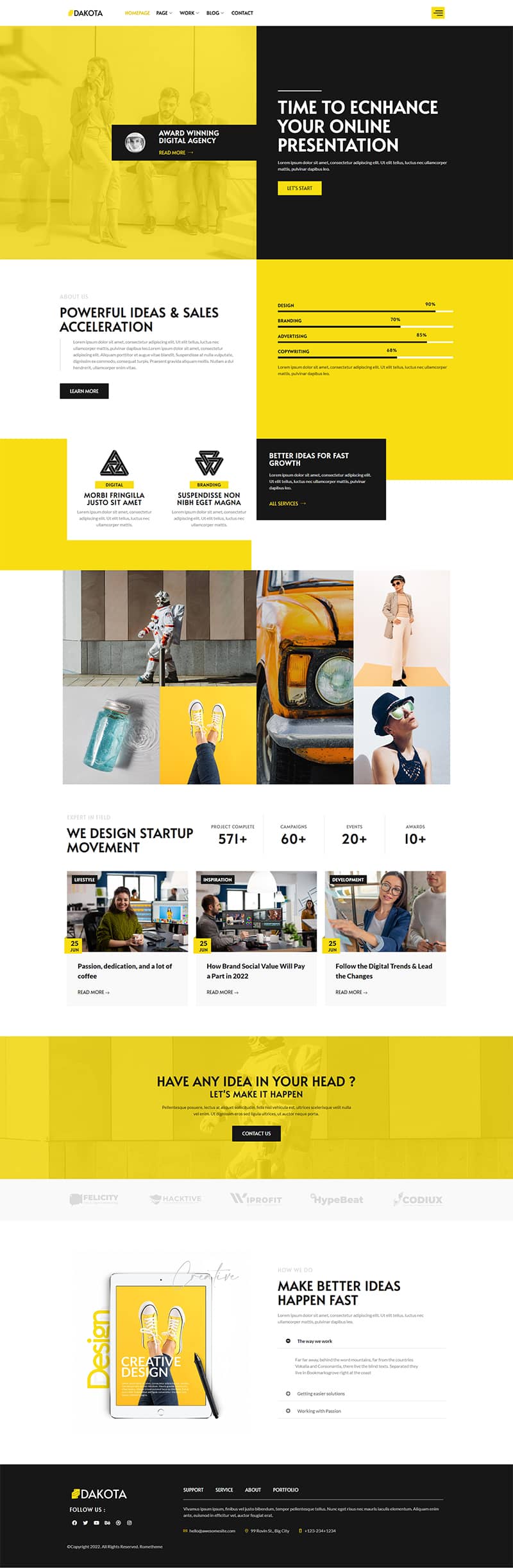 Dakota - Creative & Digital Agency Elementor Template Kit
