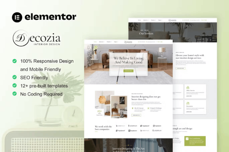Decozia - Template Kit for Interior Design Service