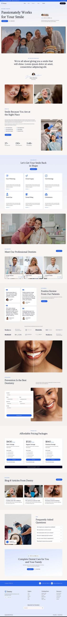 Dentry - Dentist & Dental Care Elementor Template Kit