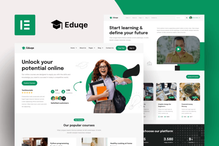 Eduqe - Online Courses Elementor Pro