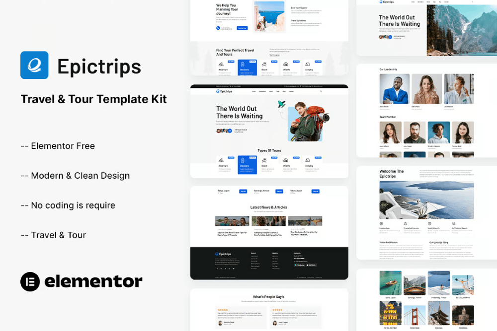 EpicTrips- Travel & Tour Elementor Template Kit